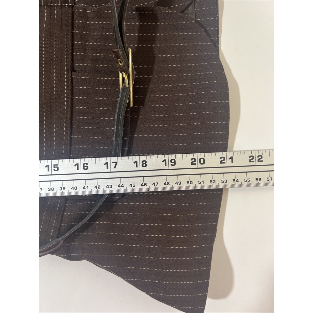 B Wear Brown Pin-Stripe Belted Blazer Women's Size L - Picture 6 of 7